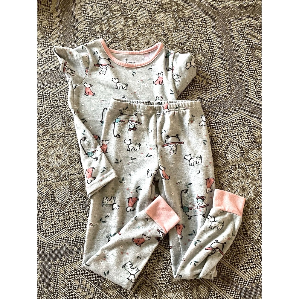 Laura Ashley Girls Pajamas Set Dog Bathtime Comfort Soft Stretch Toddler Size 4T